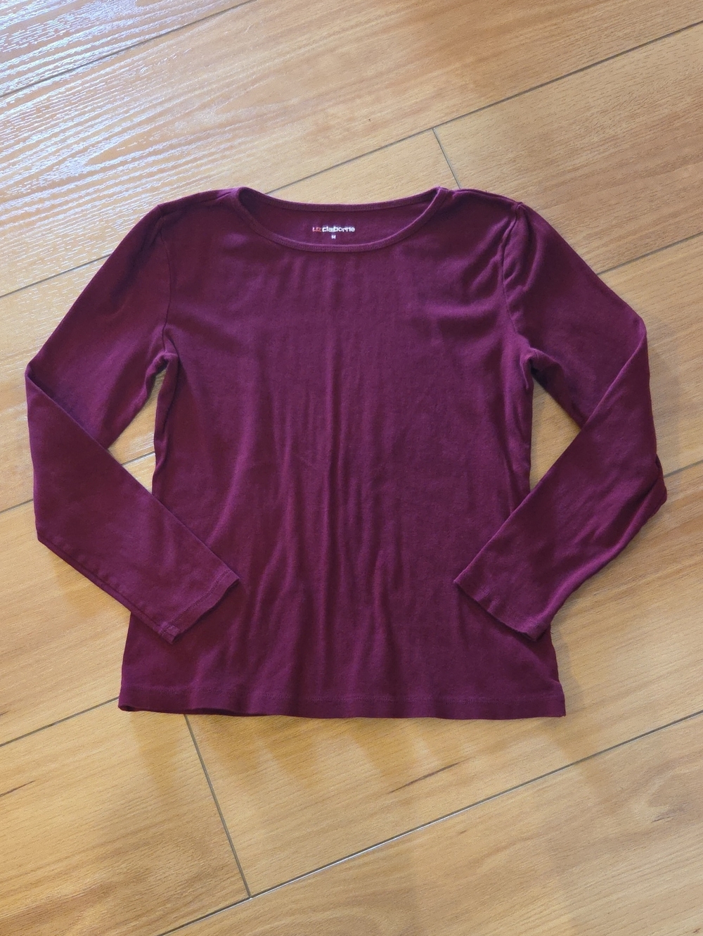 Liz Claiborne Women's Long Sleeve Tee - Wine